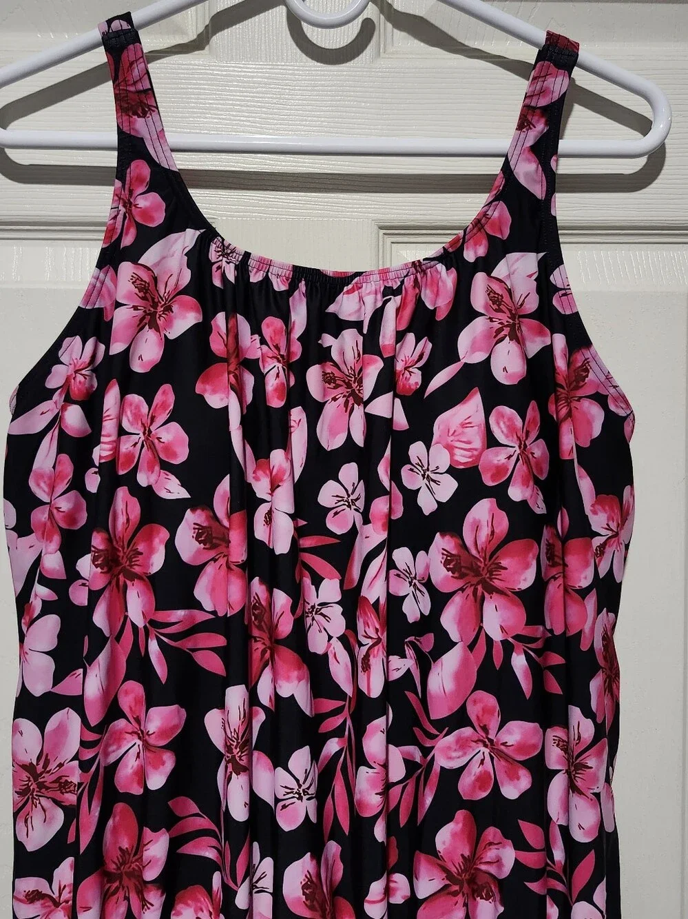 BloomChic Pink & Black Floral One Piece Suimsuit Romper Size 14/16 1X